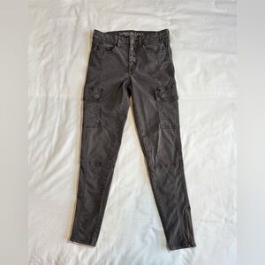 American Eagle Outfitters Women's Dark Gray Super Stretch High Rise Jegging W6